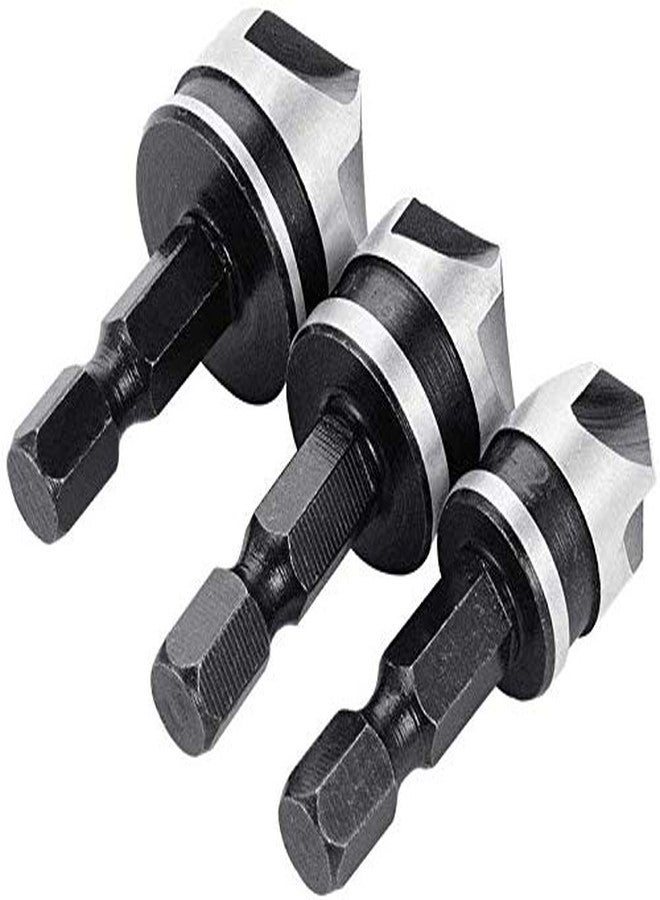 Homdum Metal 1/4-inch Hex shaft 12, 16, 19 mm Countersink Power Drill Bit Bore Set for Wood special chamfer tool helps in seamless screw installation set of 3pcs - Image 2